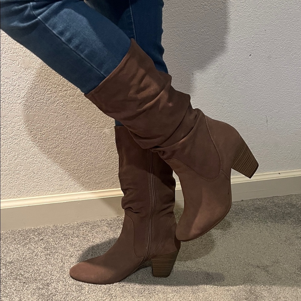 Brown Faux Suede Women's Boots